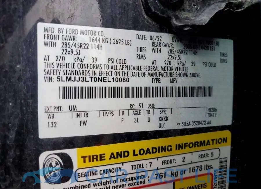 5LMJJ3LT0NEL10080# 13