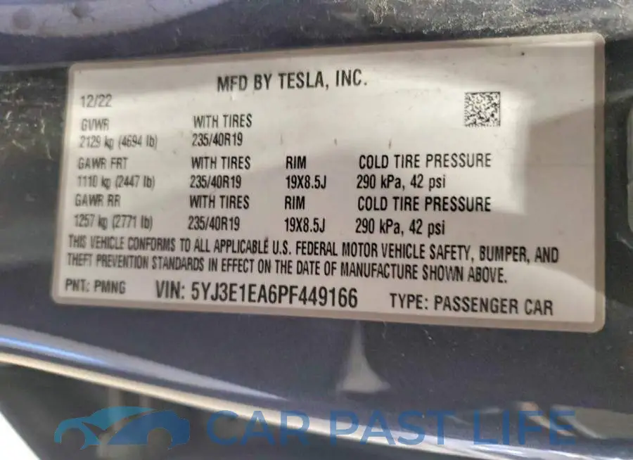 5YJ3E1EA6PF449166# 12