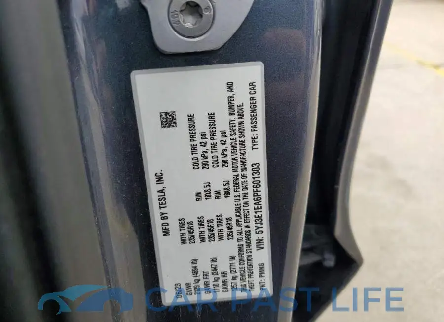 5YJ3E1EA6PF601303# 12