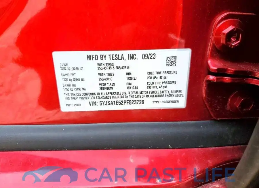 5YJSA1E52PF523726# 13