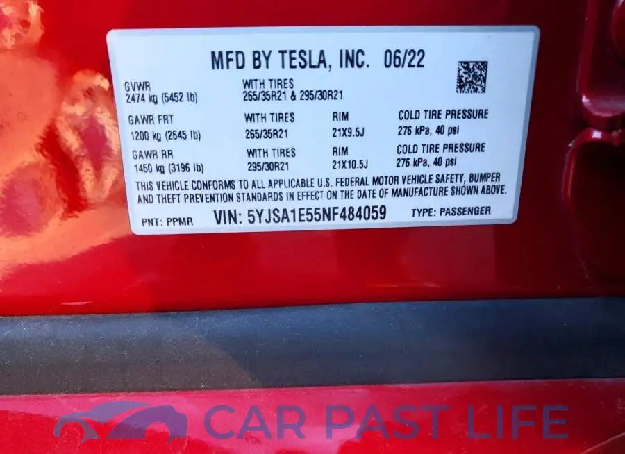 5YJSA1E55NF484059# 12