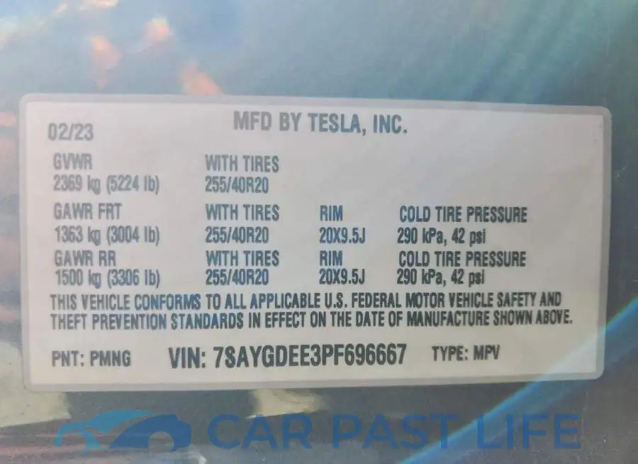 7SAYGDEE3PF696667# 12
