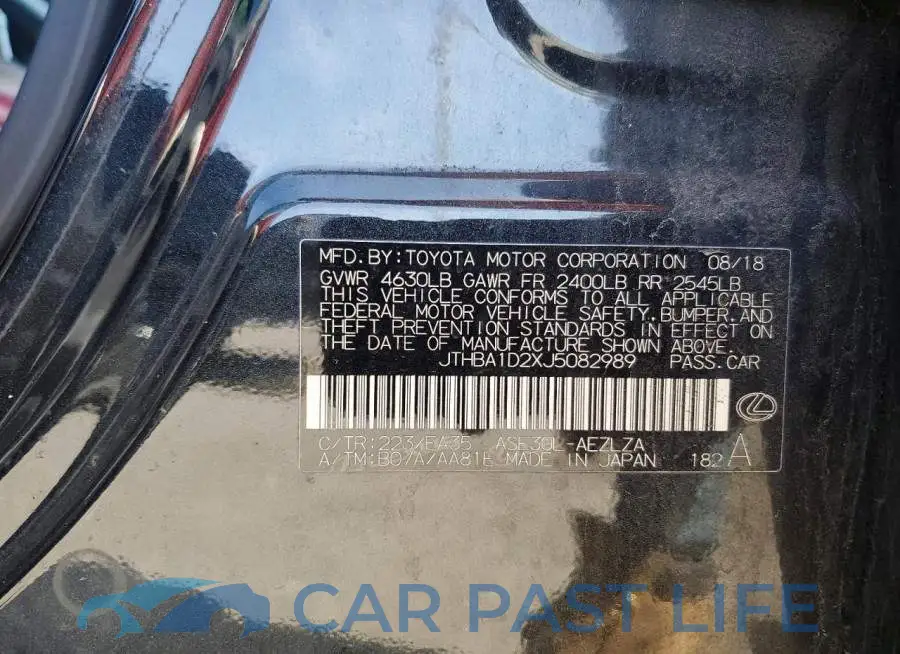JTHBA1D2XJ5082989# 12