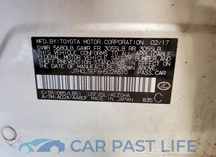 JTHCL5EF6H5028610# 12