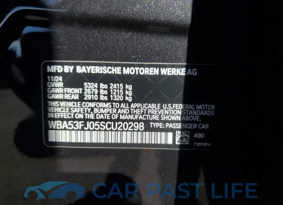 WBA53FJ05SCU20298# 12