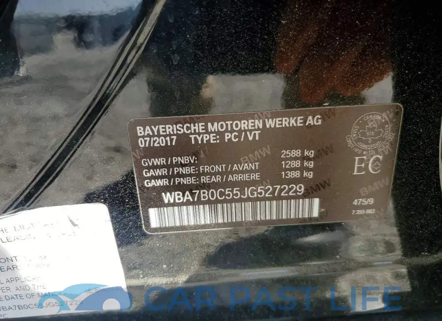 WBA7B0C55JG527229# 12
