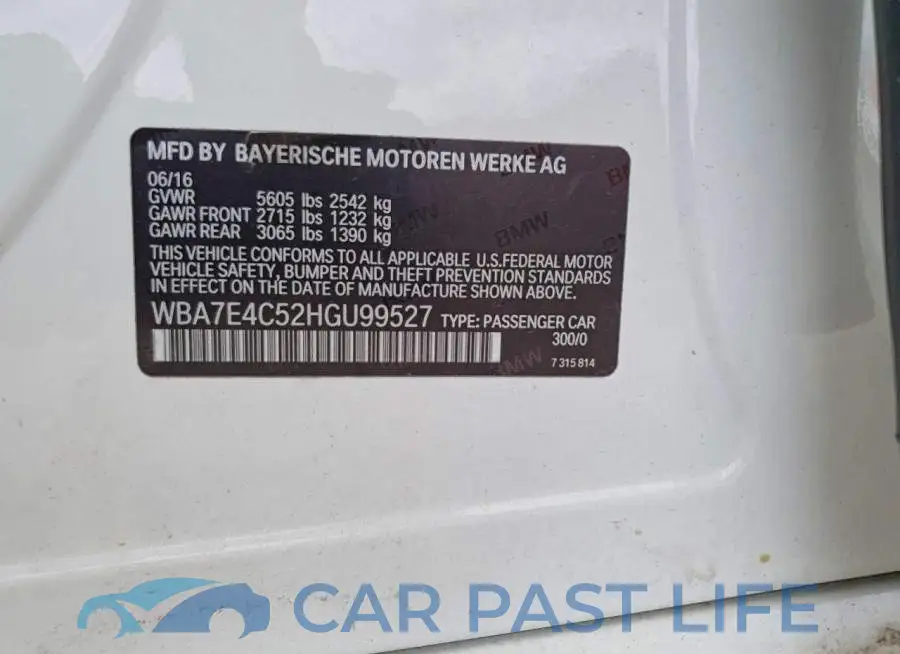 WBA7E4C52HGU99527# 12