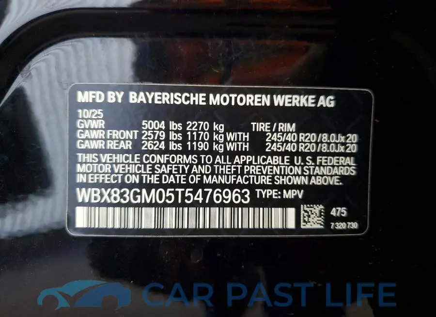 WBX83GM05T5476963# 13