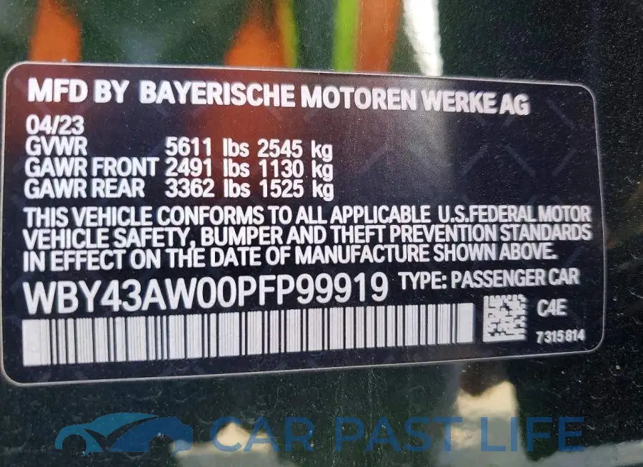 WBY43AW00PFP99919# 12