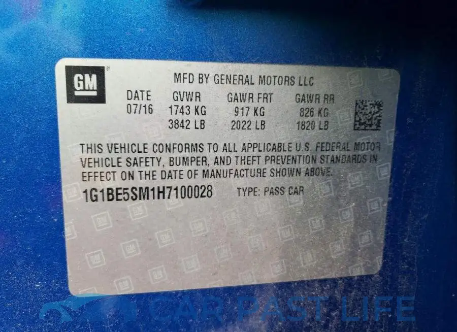 1G1BE5SM1H7100028# 13