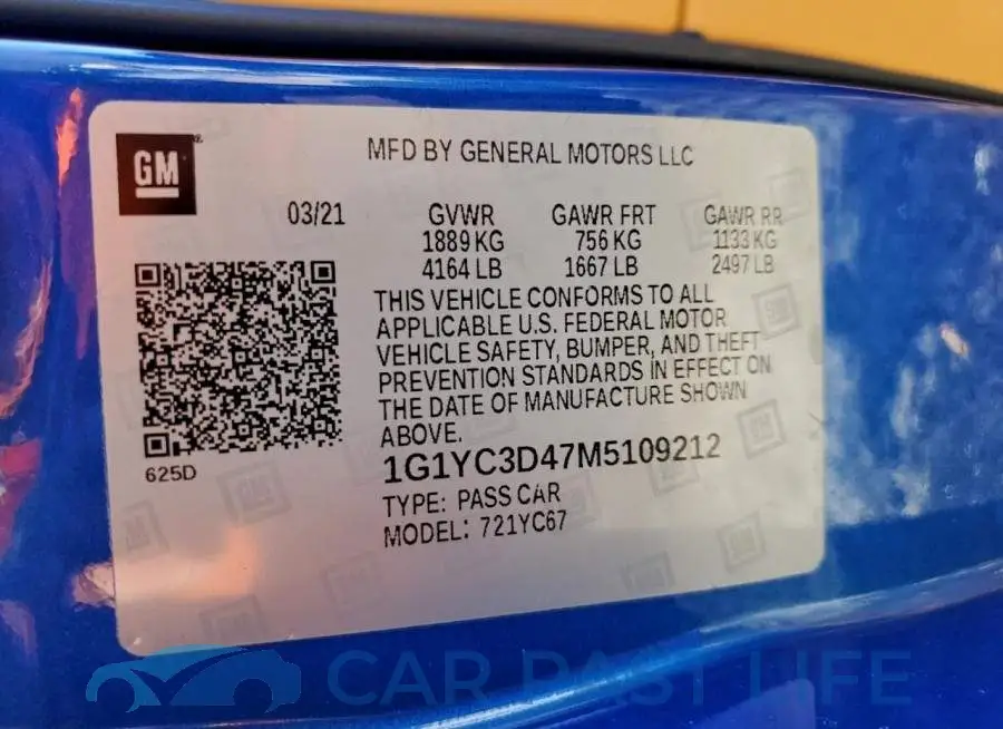 1G1YC3D47M5109212# 13