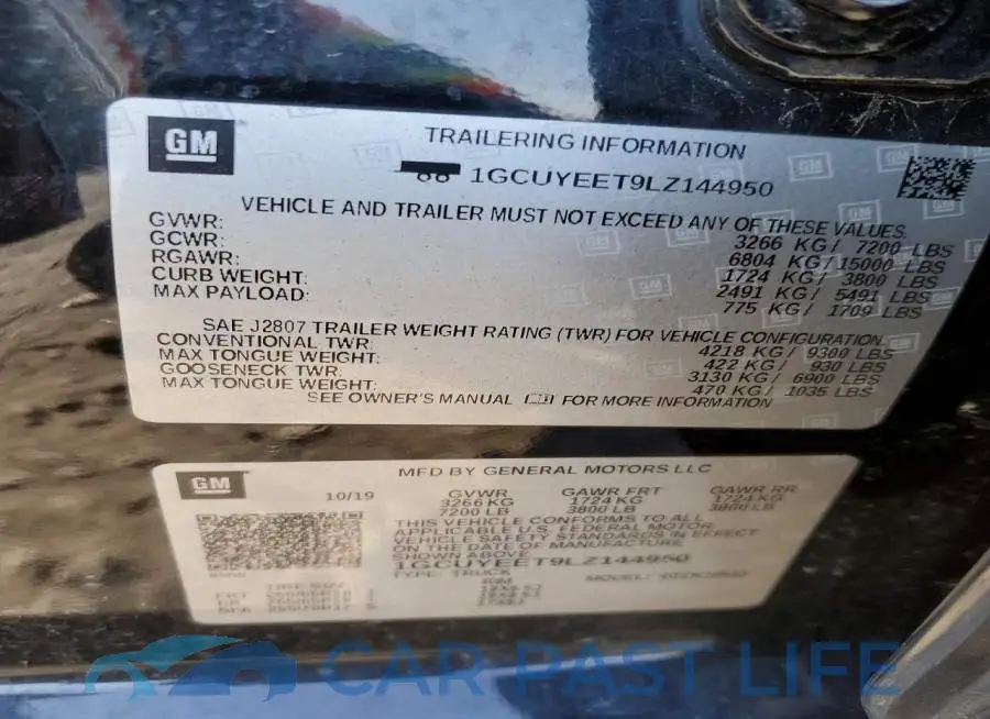 1GCUYEET9LZ144950# 14