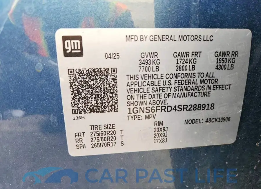 1GNS6FRD4SR288918# 14