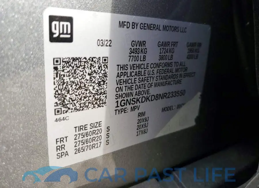 1GNSKDKD8NR233550# 14