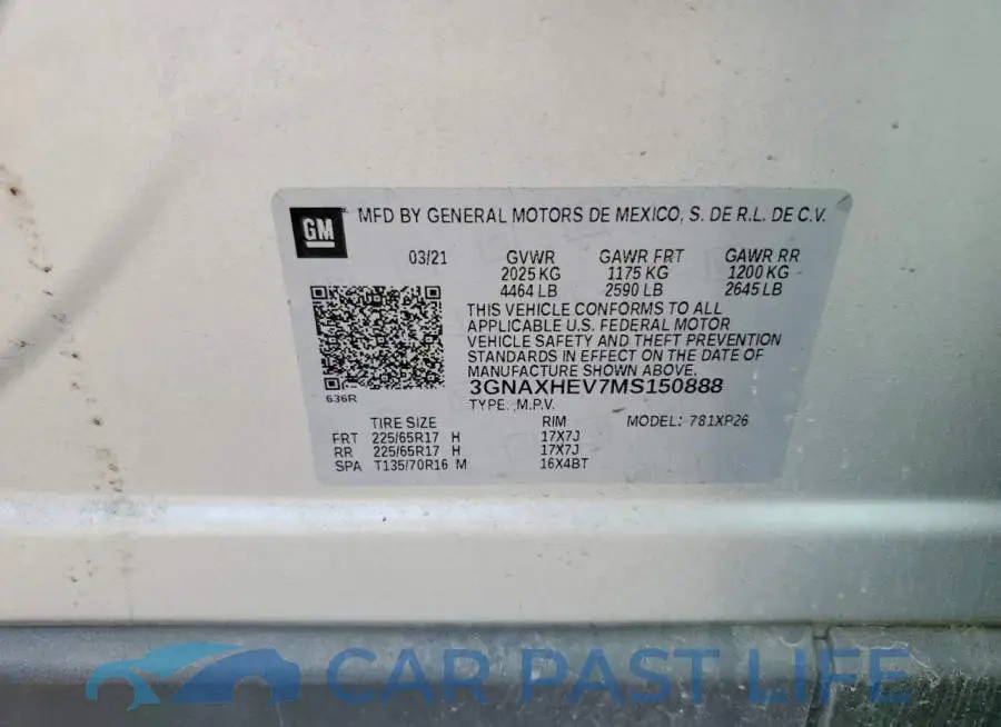 3GNAXHEV7MS150888# 13