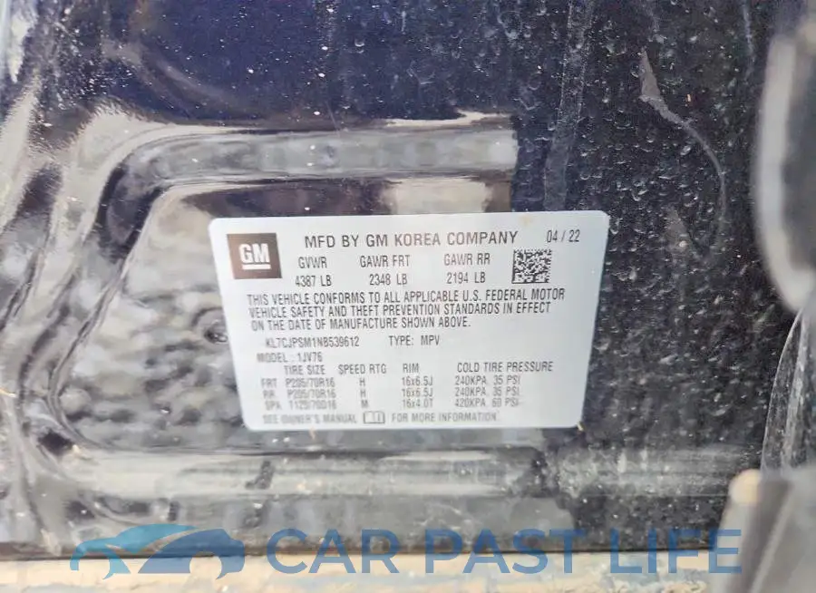 KL7CJPSM1NB539612# 13