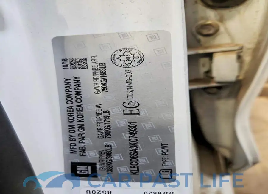 KL8CD6SA3KC749301# 12