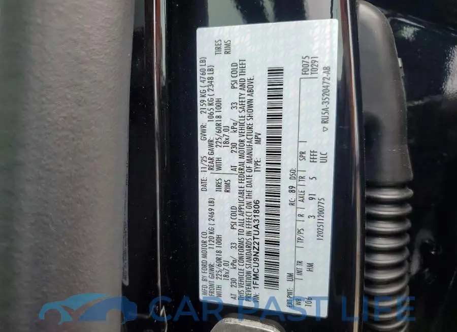 1FMCU9NZ2TUA31806# 13