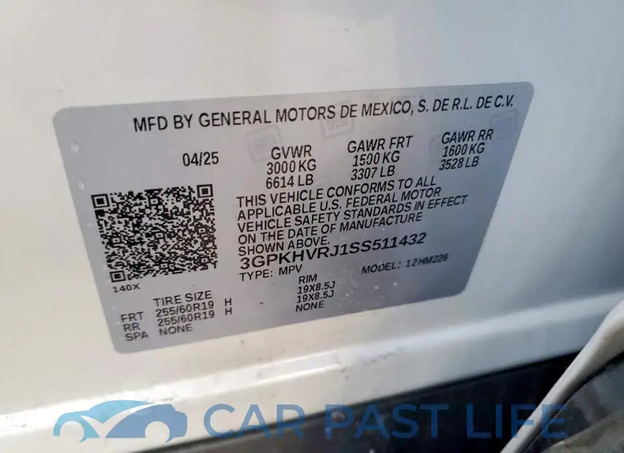 3GPKHVRJ1SS511432# 13