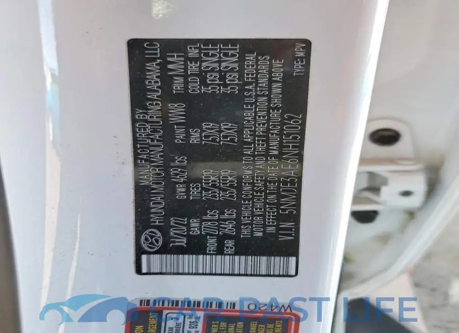 5NMJE3AE6NH151062# 13