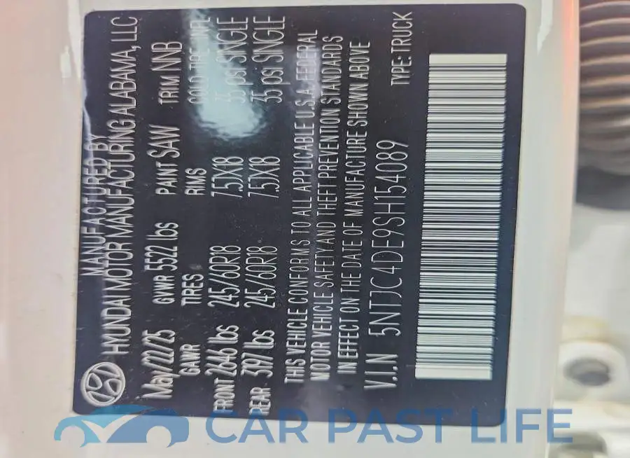 5NTJC4DE9SH154089# 12