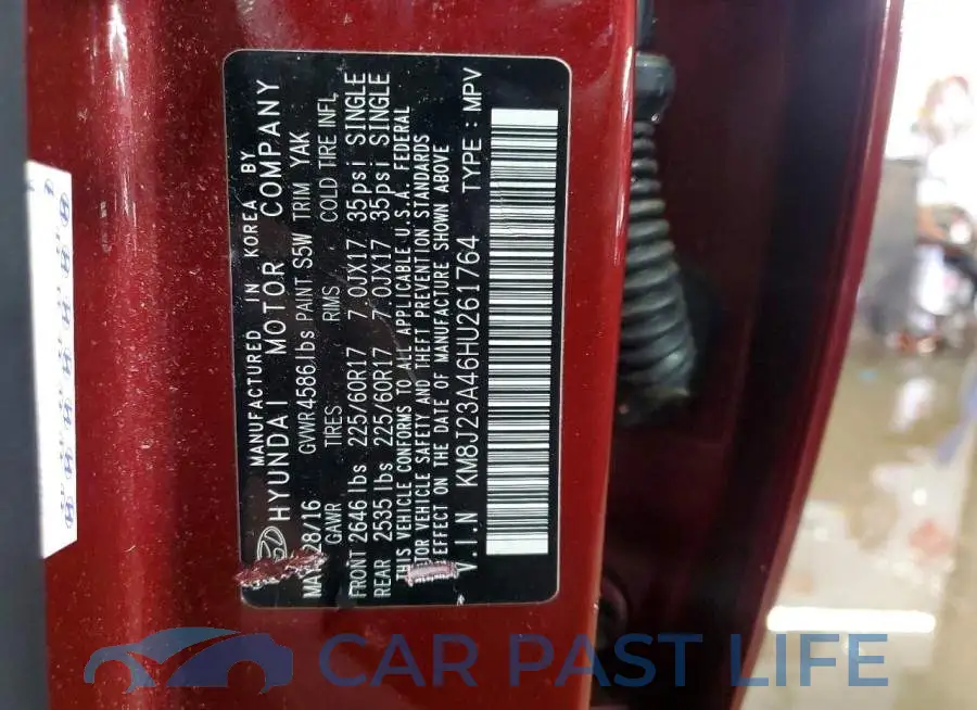 KM8J23A46HU261764# 12