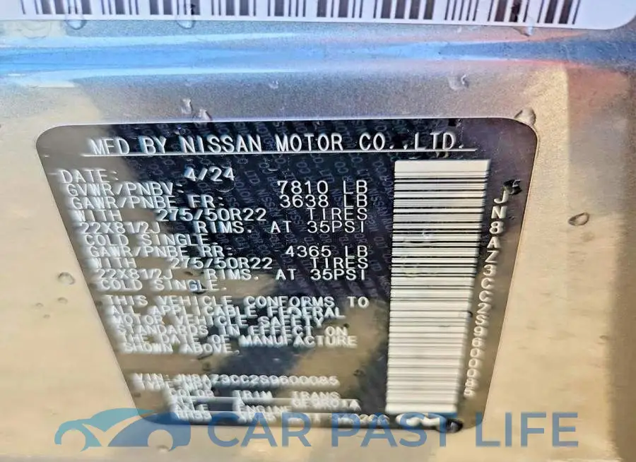 JN8AZ3CC2S9600085# 13