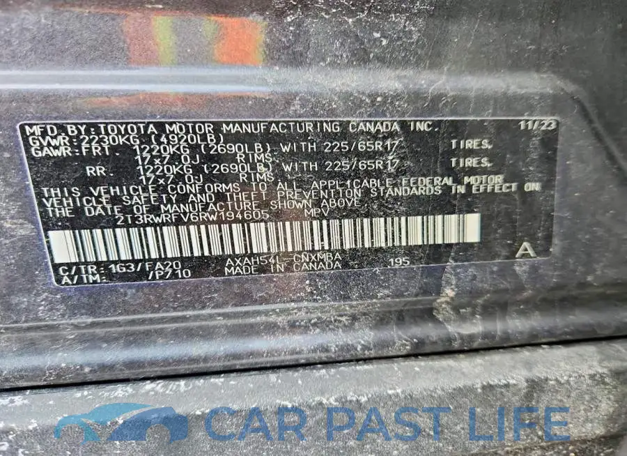 2T3RWRFV6RW194605# 13