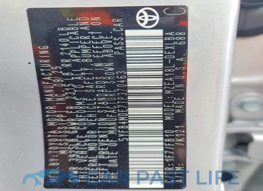 5YFB4MDE7TP370463# 12
