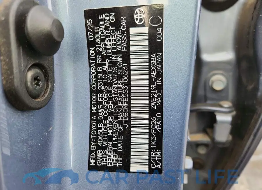 JTDBCMFE5S3106231# 12