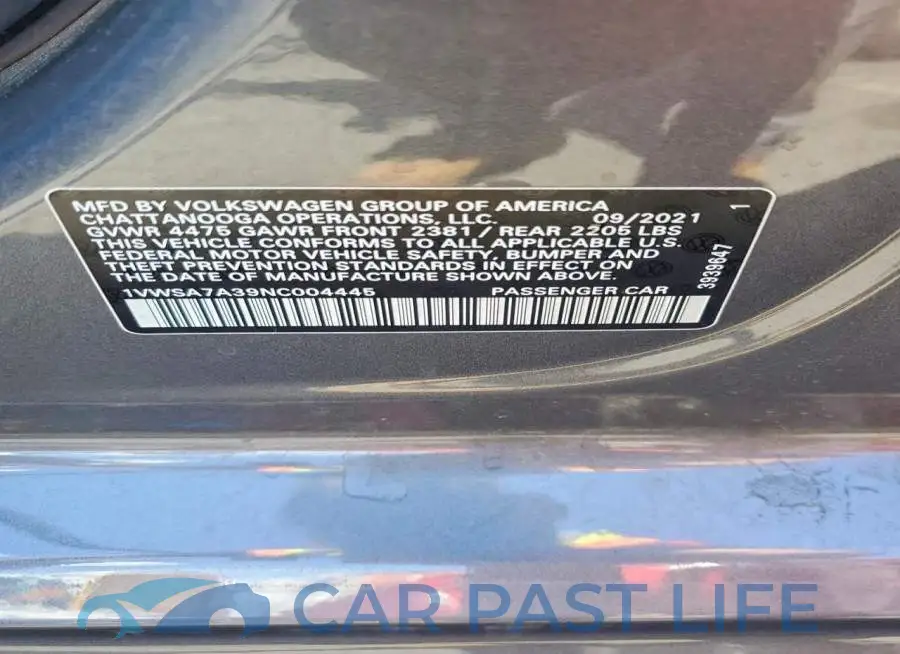 1VWSA7A39NC004445# 13
