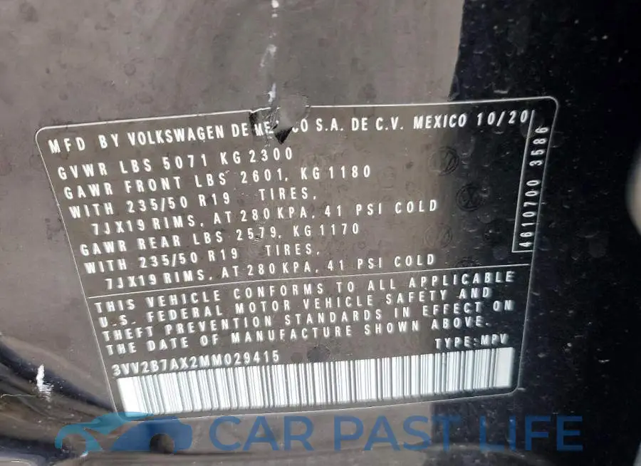 3VV2B7AX2MM029415# 12