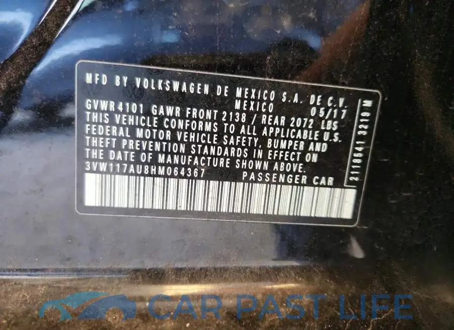 3VW117AU8HM064367# 12