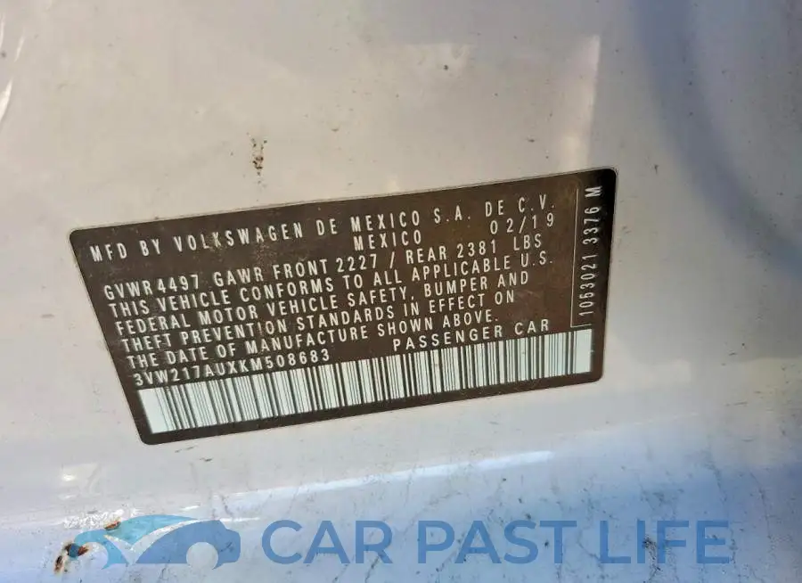 3VW217AUXKM508683# 14
