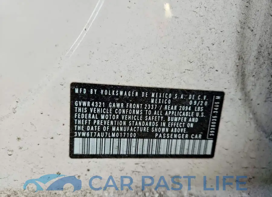 3VW6T7AU7LM017100# 12
