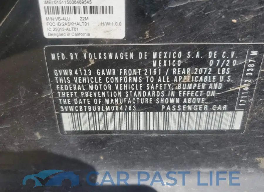 3VWCB7BU9LM064763# 12
