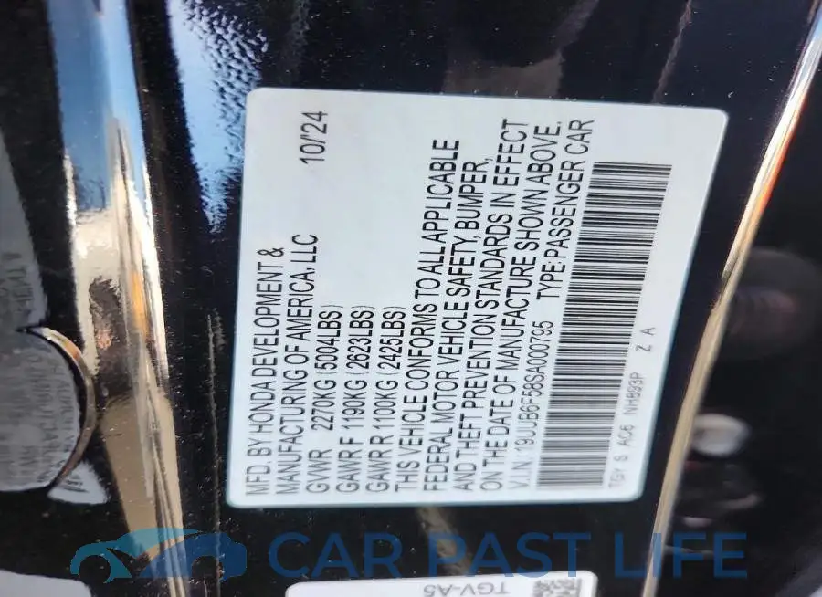 19UUB6F58SA000795# 13