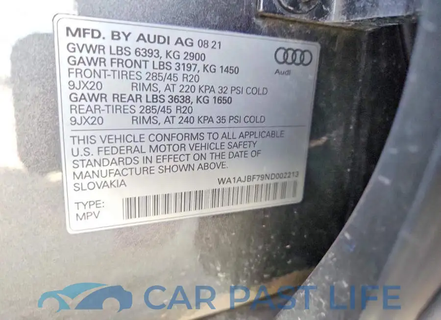 WA1AJBF79ND002213# 13