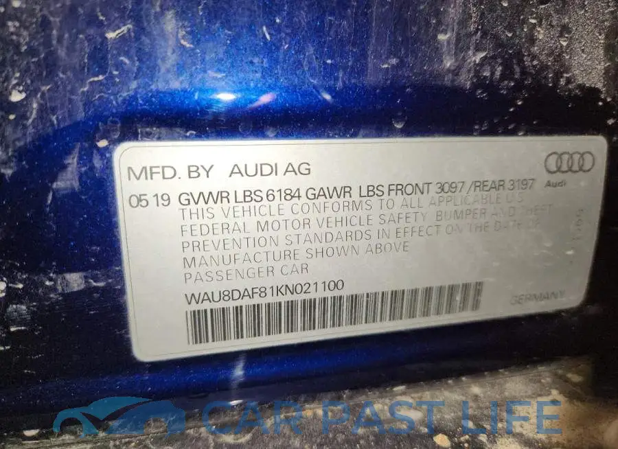 WAU8DAF81KN021100# 12