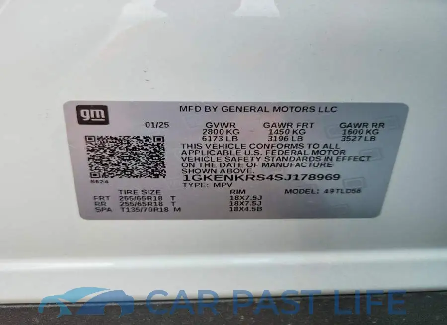 1GKENKRS4SJ178969# 13