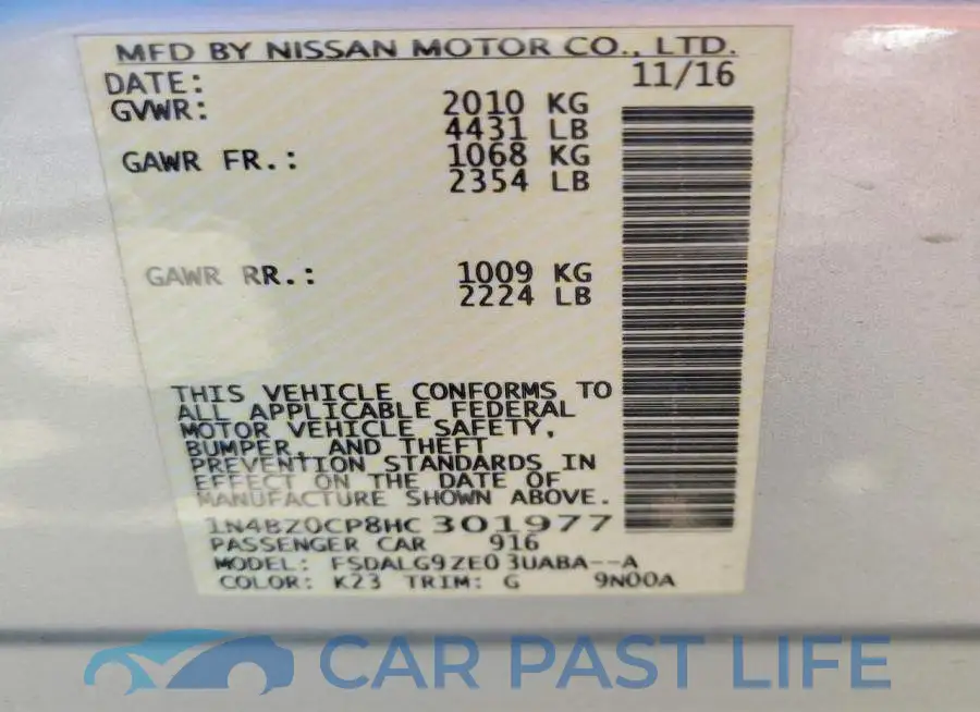 1N4BZ0CP8HC301977# 12