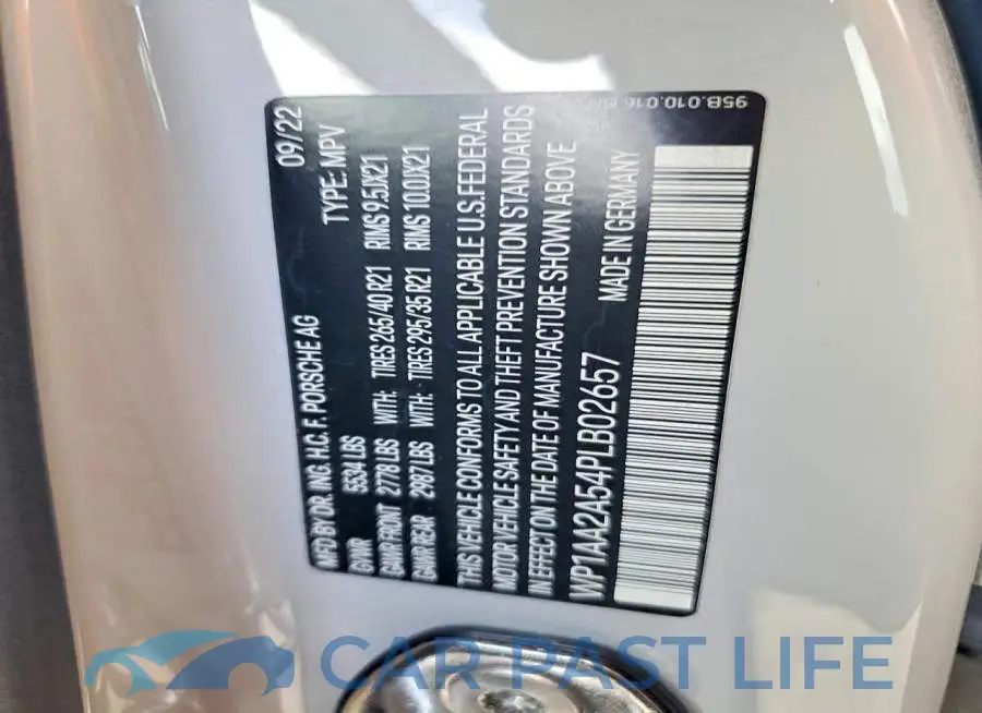 WP1AA2A54PLB02657# 13
