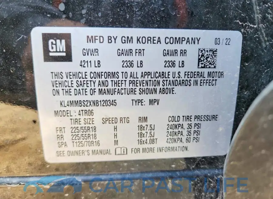 KL4MMBS2XNB120345# 12