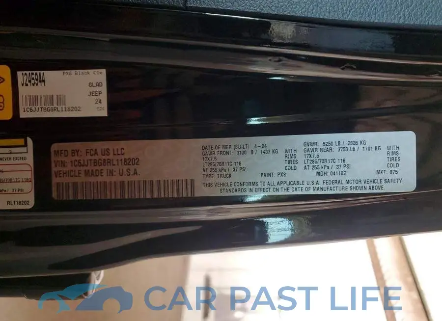 1C6JJTBG8RL118202# 12