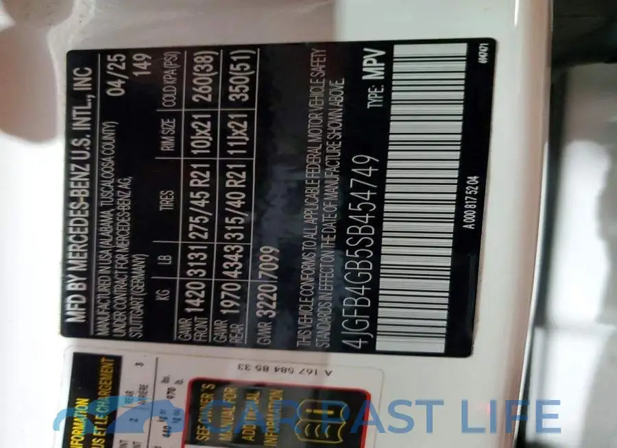 4JGFB4GB5SB454749# 14