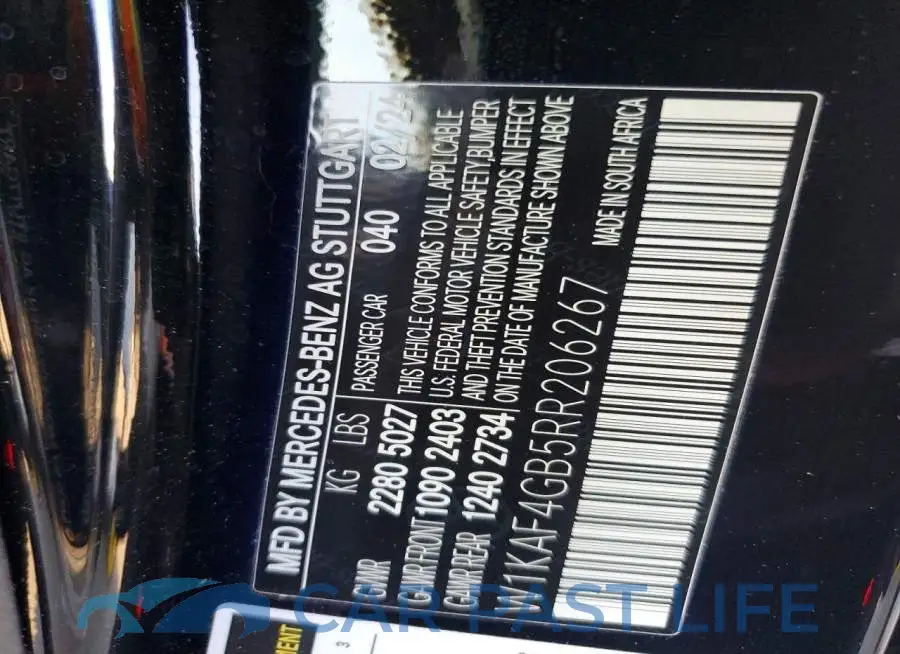 W1KAF4GB5RR206267# 12