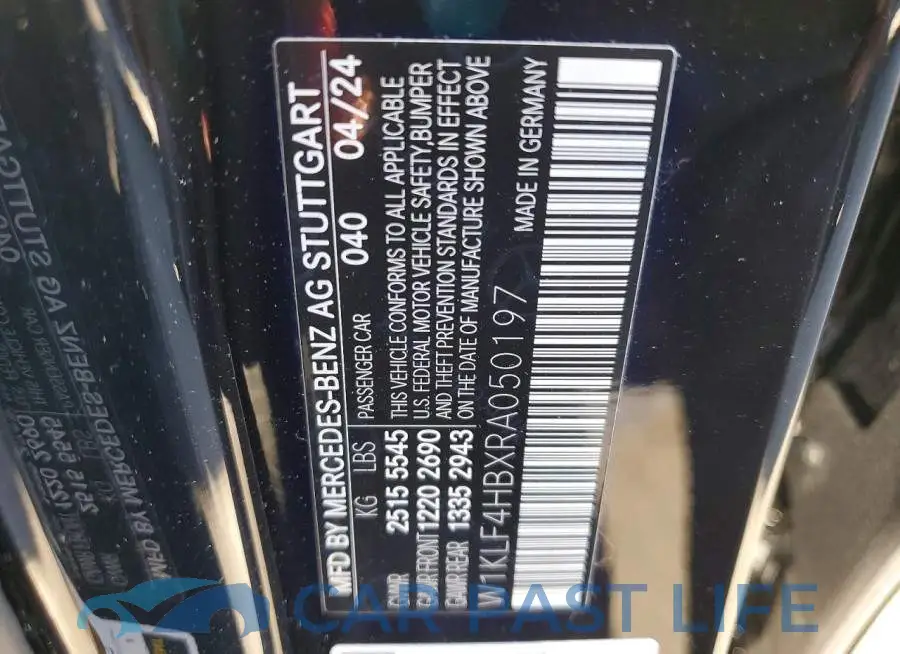 W1KLF4HBXRA050197# 12