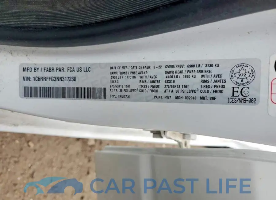 1C6RRFFG3NN317230# 12