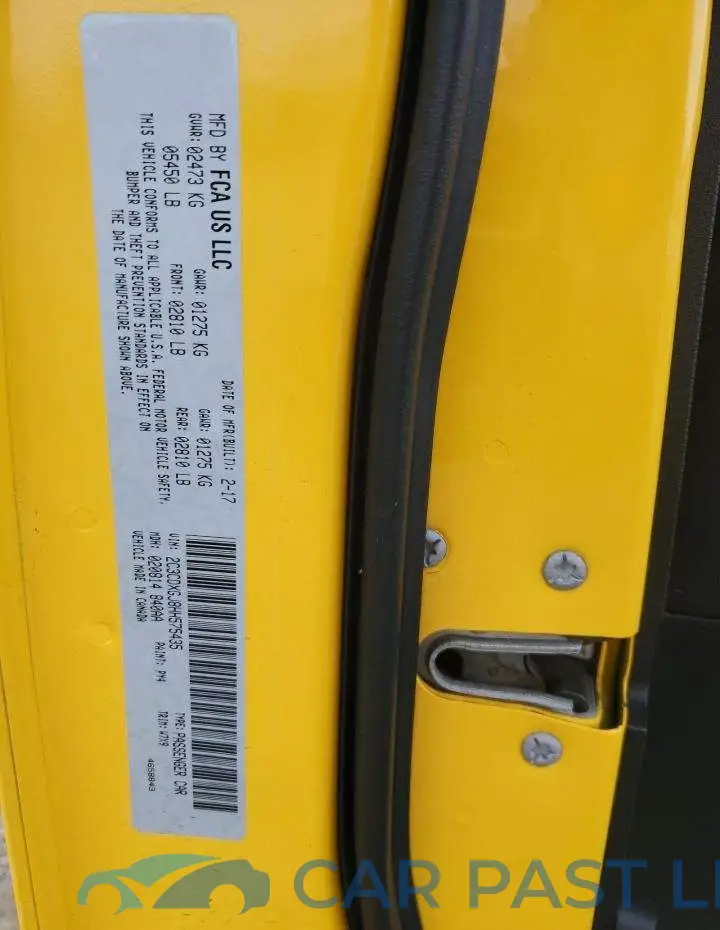 2C3CDXGJ8HH575435# 12