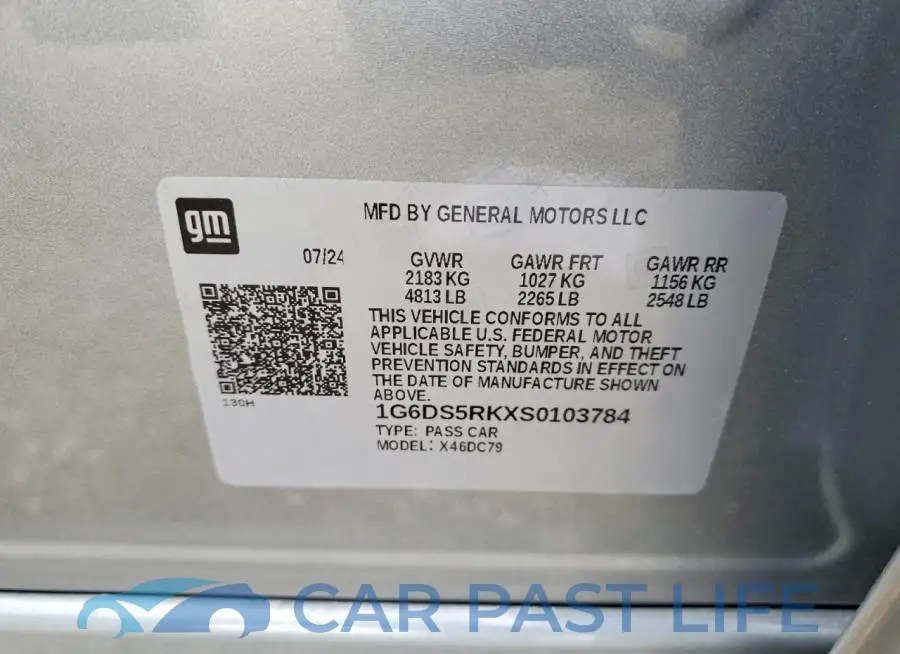 1G6DS5RKXS0103784# 12